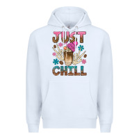 White just chill with coffee bean bbs Premium Hoodie - BundleAndBundleShop