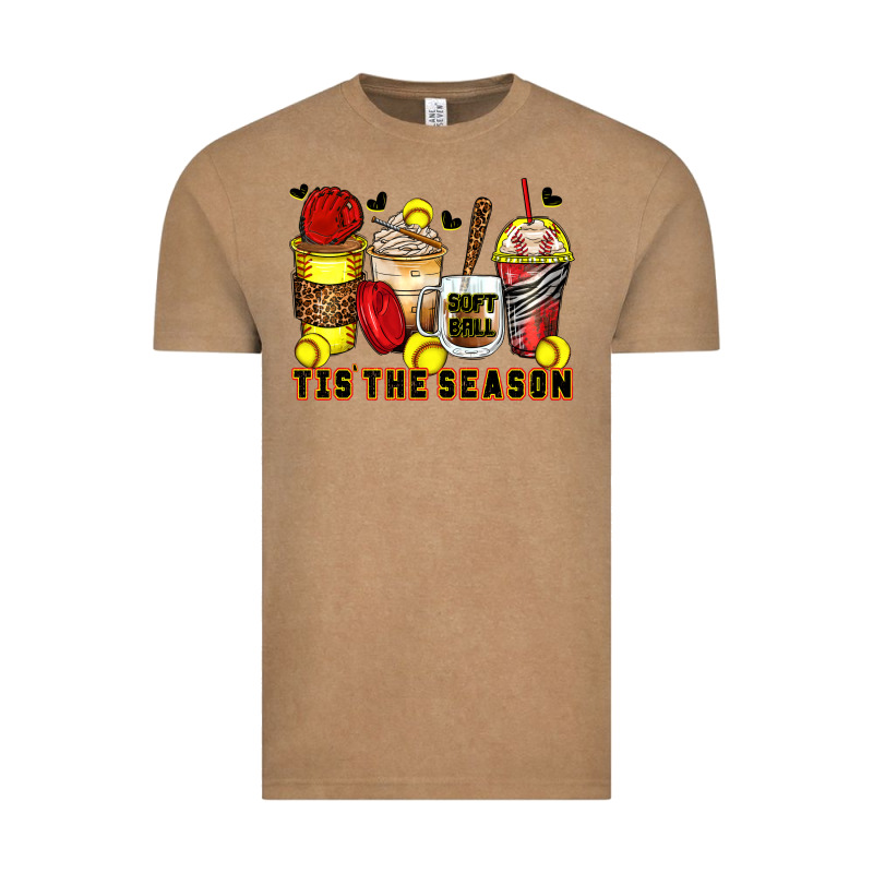 Tis' The Season Softball Coffee Cups Vintage Tee by Zillion Design Studio | Teevron