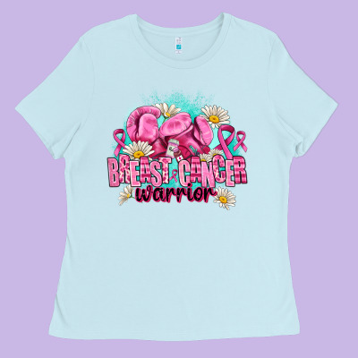 Breast Cancer Warrior Ladies Tee Designed By Adodesignshop
