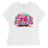 White breast cancer warrior Ladies Tee - AdoDesignShop