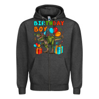 Charcoal Heather birthday boy t rex Zipper Hoodie - Artiststas