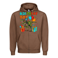 Chestnut birthday boy t rex Zipper Hoodie - Artiststas