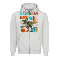 Dove Grey birthday boy t rex Zipper Hoodie - Artiststas