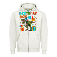 Oatmeal Heather birthday boy t rex Zipper Hoodie - Artiststas