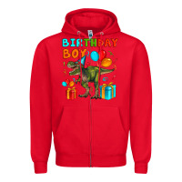 Red birthday boy t rex Zipper Hoodie - Artiststas