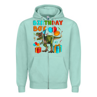 Seafoam birthday boy t rex Zipper Hoodie - Artiststas