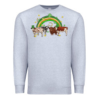 Heather Grey cow st patrick days Premium Sweatshirt - MaliasSmallBusiness