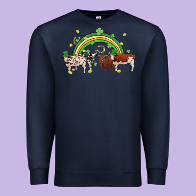 Cow St Patrick Days Premium Sweatshirt Designed By Maliassmallbusiness