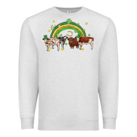 Oatmeal Heather cow st patrick days Premium Sweatshirt - MaliasSmallBusiness