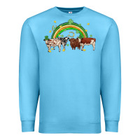 Ocean Blue cow st patrick days Premium Sweatshirt - MaliasSmallBusiness