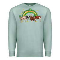 Seafoam cow st patrick days Premium Sweatshirt - MaliasSmallBusiness