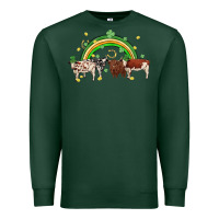Sports Green cow st patrick days Premium Sweatshirt - MaliasSmallBusiness