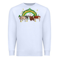 White cow st patrick days Premium Sweatshirt - MaliasSmallBusiness