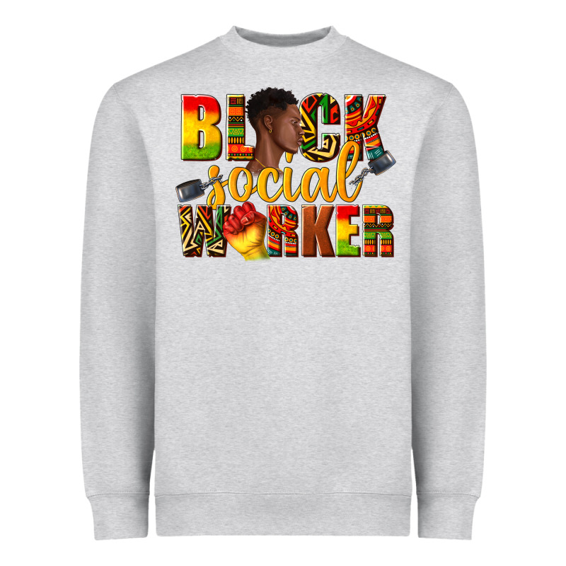 Black Social Worker Heavyweight Sweatshirt by texasbilliewilder | Teevron