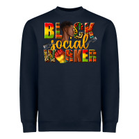 Navy black social worker Heavyweight Sweatshirt - texasbilliewilder