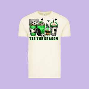 Tis' The Season Soccer Coffee Cups Vintage Tee Designed By Zillion Design Studio