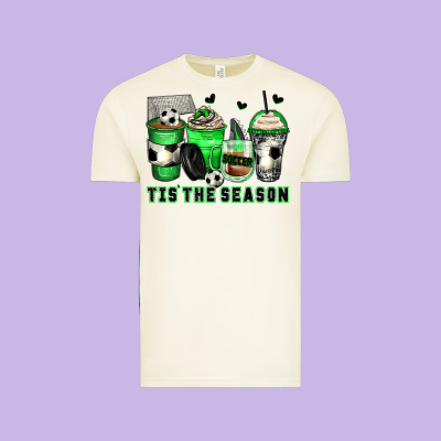 Tis' The Season Soccer Coffee Cups Vintage Tee Designed By Zillion Design Studio