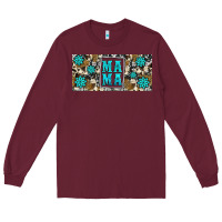 Burgundy western cowhide mama 16oz libbey glass Long Sleeve Tee - HRA Design Shop