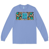 Colony Blue western cowhide mama 16oz libbey glass Long Sleeve Tee - HRA Design Shop