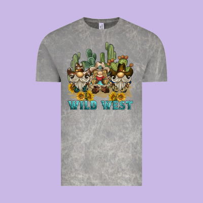 Wild West Western Gnome Vintage Tee Designed By Barkaloodesign
