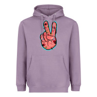 Lavender Pink Floral Glitter Peace Sign Heavyweight Hoodie - Jasminsmagicworld