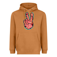 Meerkat Pink Floral Glitter Peace Sign Heavyweight Hoodie - Jasminsmagicworld
