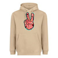 Mushroom Pink Floral Glitter Peace Sign Heavyweight Hoodie - Jasminsmagicworld