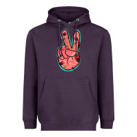 Plum Pink Floral Glitter Peace Sign Heavyweight Hoodie - Jasminsmagicworld