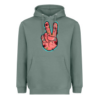 Sage Pink Floral Glitter Peace Sign Heavyweight Hoodie - Jasminsmagicworld