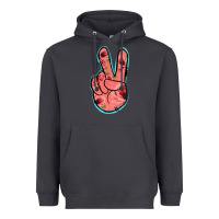 Smoke Pink Floral Glitter Peace Sign Heavyweight Hoodie - Jasminsmagicworld