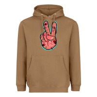 Toasted Coconut Pink Floral Glitter Peace Sign Heavyweight Hoodie - Jasminsmagicworld