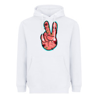 White Pink Floral Glitter Peace Sign Heavyweight Hoodie - Jasminsmagicworld