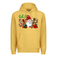 Antique Gold let it snow with snowman Premium Hoodie - BundleAndBundleShop