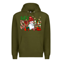 Army Green let it snow with snowman Premium Hoodie - BundleAndBundleShop