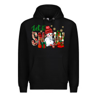 Black let it snow with snowman Premium Hoodie - BundleAndBundleShop