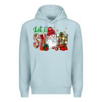 Blue Mist let it snow with snowman Premium Hoodie - BundleAndBundleShop