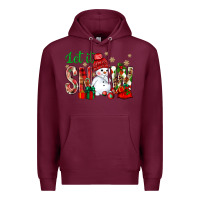 Burgundy let it snow with snowman Premium Hoodie - BundleAndBundleShop