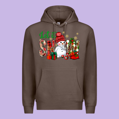 Let It Snow With Snowman Premium Hoodie Designed By Bundleandbundleshop