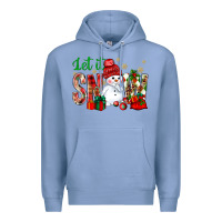 Colony Blue let it snow with snowman Premium Hoodie - BundleAndBundleShop