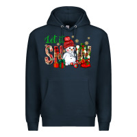 Navy let it snow with snowman Premium Hoodie - BundleAndBundleShop