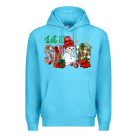 Ocean Blue let it snow with snowman Premium Hoodie - BundleAndBundleShop
