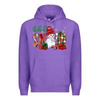 Purple let it snow with snowman Premium Hoodie - BundleAndBundleShop
