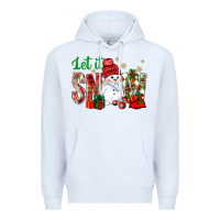 White let it snow with snowman Premium Hoodie - BundleAndBundleShop