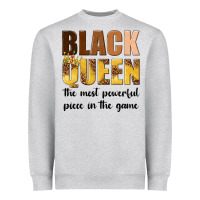 Heather Grey black queen the most powerful piece in the game Heavyweight Sweatshirt - texasbilliewilder