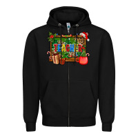 Black christmas teacher and coffe cup with board Zipper Hoodie - AdoDesignShop