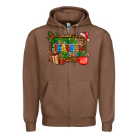 Chestnut christmas teacher and coffe cup with board Zipper Hoodie - AdoDesignShop