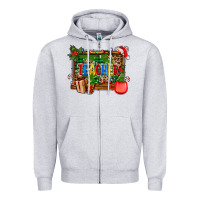 Heather Grey christmas teacher and coffe cup with board Zipper Hoodie - AdoDesignShop