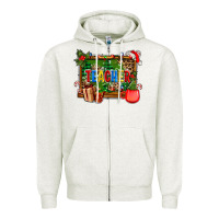 Oatmeal Heather christmas teacher and coffe cup with board Zipper Hoodie - AdoDesignShop