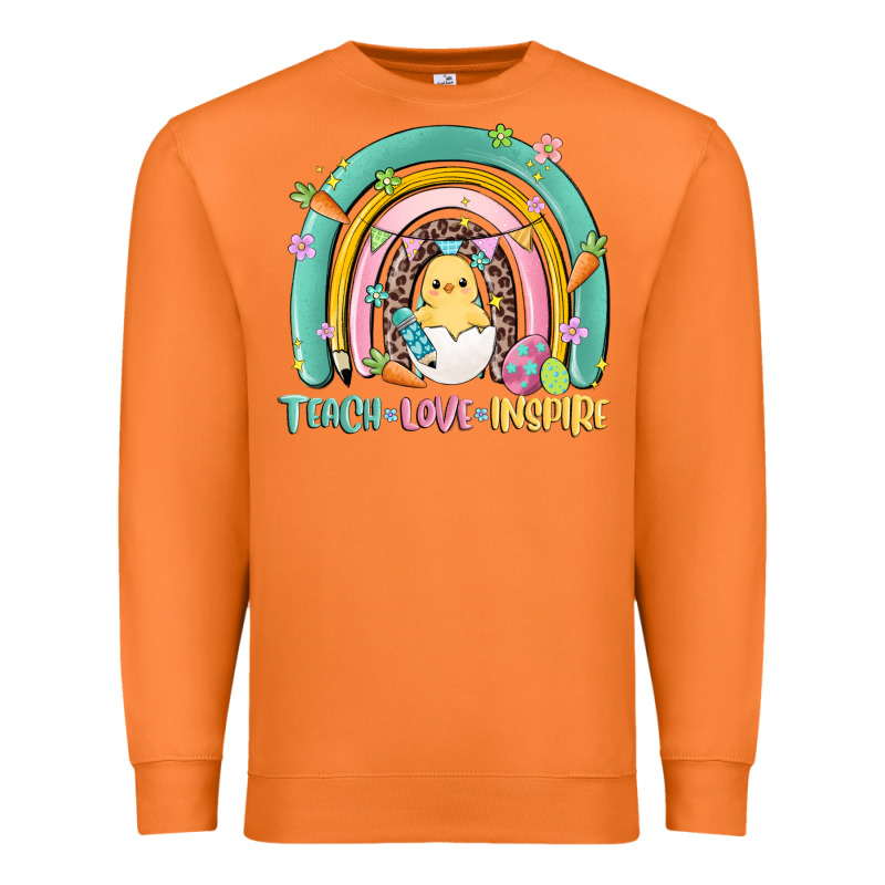 Teach Love Inspire Rainbow Premium Sweatshirt by MaliasSmallBusiness | Teevron