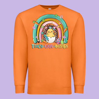 Teach Love Inspire Rainbow Premium Sweatshirt Designed By Maliassmallbusiness